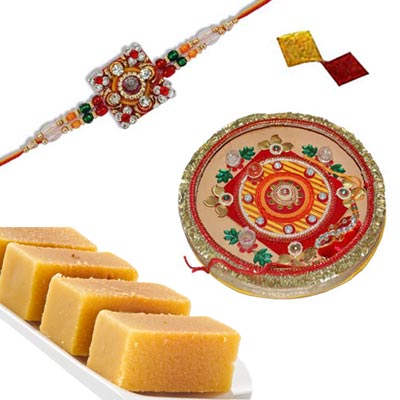 "Rakhi Pooja Thali - CodeRT06 - Click here to View more details about this Product